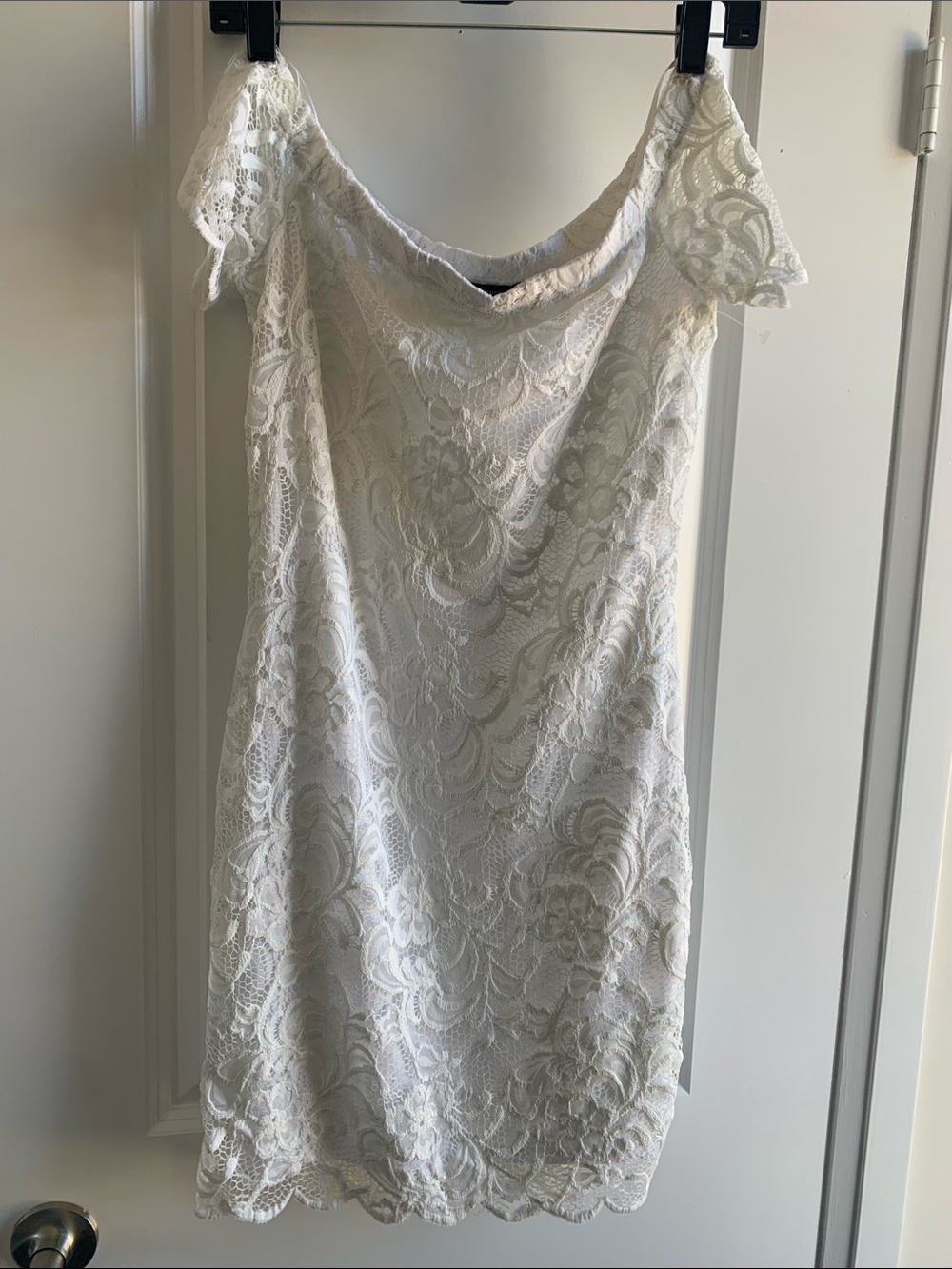 Ambiance Strapless White Lace Cocktail Dress